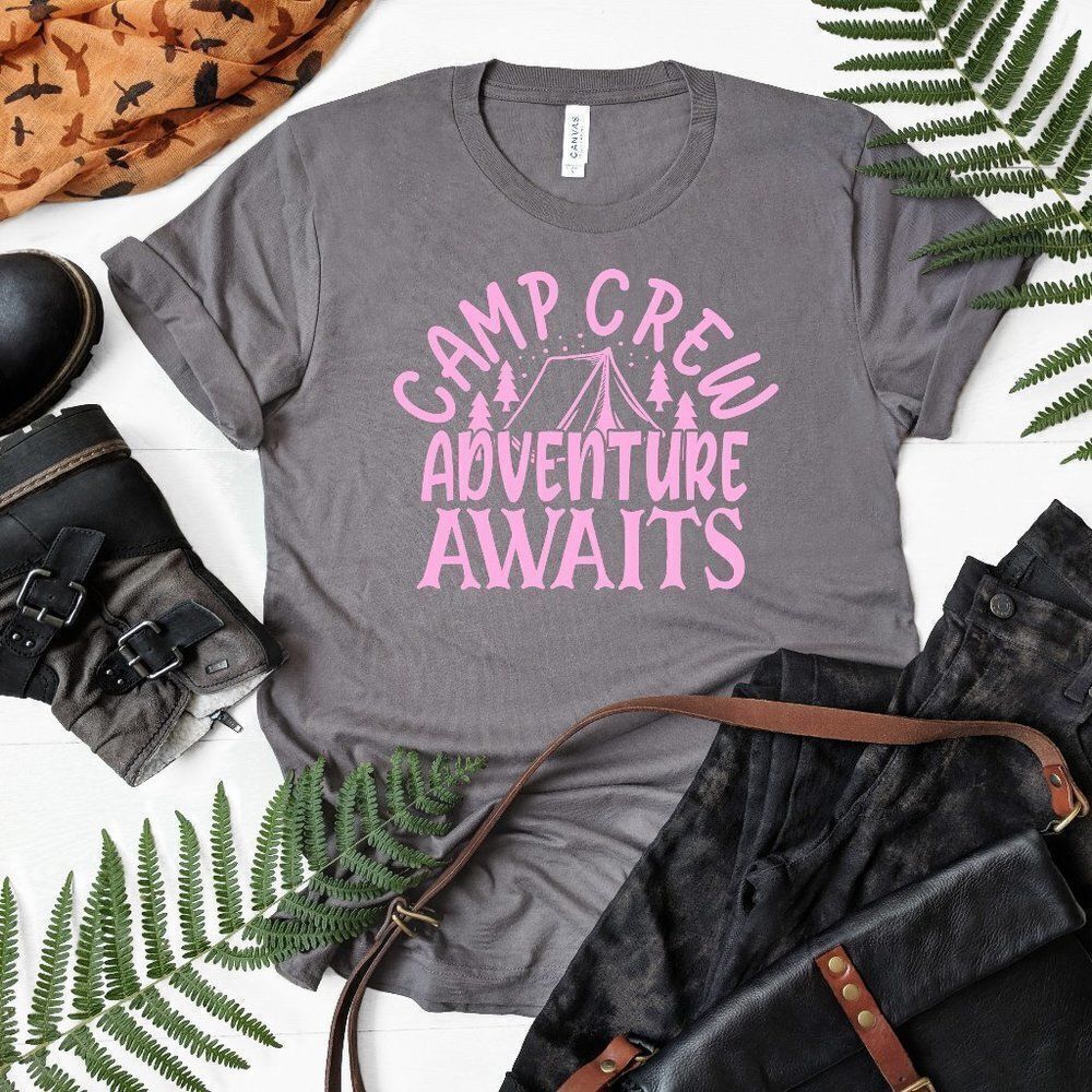 Camp Crew 🏕 Adventure Awaits Graphic Tee Shirt